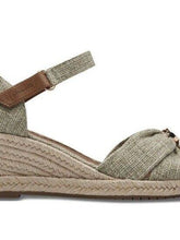 Load image into Gallery viewer, Tamaris Canvas Cross Over Open Toe Espadrille Wedge Sandal - Boutique on the Green