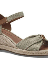 Load image into Gallery viewer, Tamaris Canvas Cross Over Open Toe Espadrille Wedge Sandal - Boutique on the Green