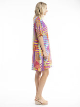 Load image into Gallery viewer, Orientique Abstract Print Elbow Sleeve Loose Flared Contemporary Dress - Boutique on the Green