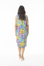 Load image into Gallery viewer, Orientique Okayama printed reversible organic cotton shift dress, showcasing vibrant patterns and lightweight fabric.