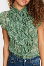 Load image into Gallery viewer, Saint Tropez LiljaSZ Printed Semi Sheer Multi Ruffle Front Button Through Woven Shirt Blouse - Boutique on the Green