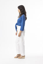 Load image into Gallery viewer, Orientique Blue Essentials Organic Cotton Kintted Tie Shrug 1315 - Boutique on the Green