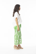 Load image into Gallery viewer, Orientique Suriname Green Printed Loose Organic Cotton Cropped Trousers 4653 - Boutique on the Green