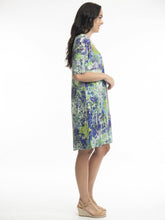 Load image into Gallery viewer, Orientique Vintage Print Elbow Sleeve Loose Flared Contemporary Dress - Boutique on the Green