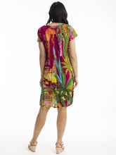 Load image into Gallery viewer, Orientique Marakesh Printed Easy Fit Organic Cotton Short Sleeve Crinkle Woven Dress - Boutique on the Green