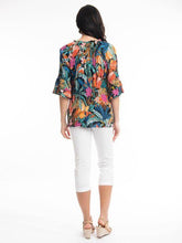 Load image into Gallery viewer, Orientique Paphos Multi Print 3/4 Sleeve Bohemian Style Crinkle Woven Blouse - Boutique on the Green