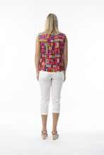 Load image into Gallery viewer, Orientique Peru Printed Open Collar Organic Cotton Woven Sleeveless Shirt 72563 - Boutique on the Green