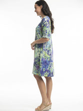 Load image into Gallery viewer, Orientique Vintage Print Elbow Sleeve Loose Flared Contemporary Dress - Boutique on the Green