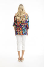 Load image into Gallery viewer, Orientique Copacabana Multi Print 3/4 Sleeve Embellished Tassel Blouse - Boutique on the Green