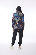 Load image into Gallery viewer, Orientique Benin Multi Patch Cowl Neck Stretch Jersey Tunic 62794