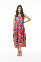 Load image into Gallery viewer, Orientique Peru Printed Organic Cotton Sleeveless Bubble Woven Dress 71599 - Boutique on the Green