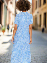 Load image into Gallery viewer, Saint Tropez Eda Ultramarine Leo Short Sleeve Tiered Printed Maxi Dress - Boutique on the Green