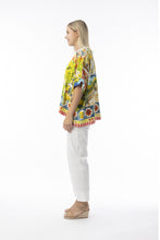 Load image into Gallery viewer, Orientique Amalfi Printed V Neck Oversized Woven Blouse 32444 - Boutique on the Green