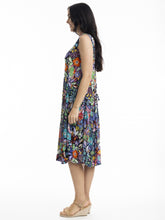 Load image into Gallery viewer, Orientique Grenada Multi Print Crinkle Sleeveless Godet Dress - Boutique on the Green