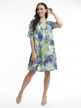 Load image into Gallery viewer, Orientique Vintage Print Elbow Sleeve Loose Flared Contemporary Dress - Boutique on the Green