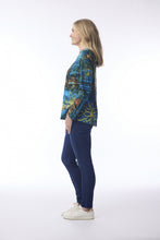 Load image into Gallery viewer, Orientique Contemporary Batik Blue Multi Pure Cotton Jersey T-Shirt