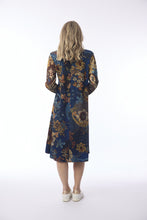 Load image into Gallery viewer, Orientique Maluka Navy Patch Dress Jersey Stretch Tunic Dress 21470