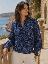 Load image into Gallery viewer, BYoung Josa Printed Button Detail Long Sleeve Blouse