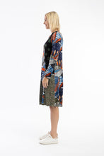 Load image into Gallery viewer, Orientique Bohemian Rhapsody Patch A-Line Long Sleeve Jersey Dress 20075 - Boutique on the Green