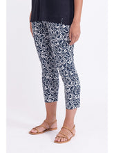 Load image into Gallery viewer, Foil Signature Fuss Free Printed Capri 7/8 Stretch Trapeze Trousers - BFF - Boutique on the Green