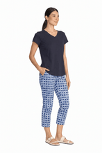 Load image into Gallery viewer, Foil Signature Fuss Free Printed Capri 7/8 stretch trapeze trousers in a bold block buster pattern, relaxed fit and stylish design.