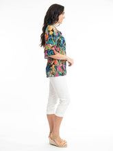 Load image into Gallery viewer, Orientique Paphos Multi Print 3/4 Sleeve Bohemian Style Crinkle Woven Blouse - Boutique on the Green