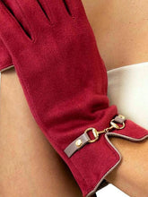 Load image into Gallery viewer, Powder Faux Suede Kylie Gloves - Ruby - Boutique on the Green