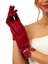 Load image into Gallery viewer, Powder Faux Suede Kylie Gloves - Ruby - Boutique on the Green