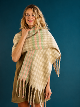Load image into Gallery viewer, Powder Ishbel Houndstooth Patterned Cosy Scarf