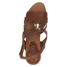 Load image into Gallery viewer, Caprice tan leather block heel strappy sandal - Boutique on the Green