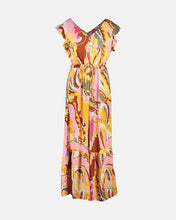 Load image into Gallery viewer, B Young Joella Printed Frill Sleeve V Neck Drawstring Waist Tiered Maxi Dress - Boutique on the Green
