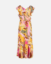 Load image into Gallery viewer, B Young Joella Printed Frill Sleeve V Neck Drawstring Waist Tiered Maxi Dress - Boutique on the Green