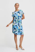 Load image into Gallery viewer, B Young Joella Printed Short Sleeve Drawstring Waist Round Neck Tunic Style Dress - Boutique on the Green