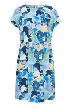 Load image into Gallery viewer, B Young Joella Printed Short Sleeve Drawstring Waist Round Neck Tunic Style Dress - Boutique on the Green