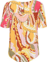 Load image into Gallery viewer, B Young Joella Short Sleeve Spun Viscose Woven Top With Back Pleat Detail - Boutique on the Green