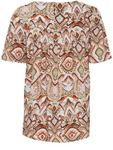 Load image into Gallery viewer, B Young Joella Short Sleeve Spun Viscose Woven Top With Back Pleat Detail - Boutique on the Green