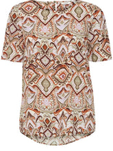 Load image into Gallery viewer, B Young Joella Short Sleeve Spun Viscose Woven Top With Back Pleat Detail - Boutique on the Green