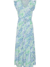 Load image into Gallery viewer, BYoung Joella Printed Frill Sleeve V Neck Drawstring Waist Tiered Maxi Dress - Boutique on the Green