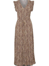 Load image into Gallery viewer, BYoung Joella Printed Frill Sleeve V Neck Drawstring Waist Tiered Maxi Dress - Boutique on the Green