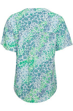 Load image into Gallery viewer, BYoung Joella Printed Mandarin Collar Open Front Short Sleeve Tunic Blouse - Boutique on the Green