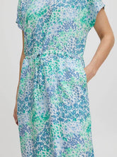 Load image into Gallery viewer, BYoung Joella Printed Short Sleeve Drawstring Waist Round Neck Tunic Style Dress - Boutique on the Green