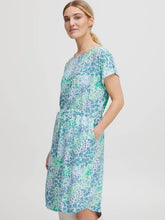 Load image into Gallery viewer, BYoung Joella Printed Short Sleeve Drawstring Waist Round Neck Tunic Style Dress - Boutique on the Green