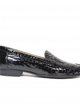 Load image into Gallery viewer, Caprice Black Leather Patent Moc Croc Slip On Loafer - Boutique on the Green