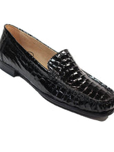 Load image into Gallery viewer, Caprice Black Leather Patent Moc Croc Slip On Loafer - Boutique on the Green