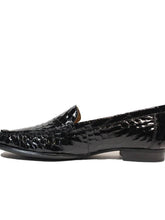 Load image into Gallery viewer, Caprice Black Leather Patent Moc Croc Slip On Loafer - Boutique on the Green
