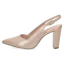 Load image into Gallery viewer, Caprice Leather Taupe Patent Pointed Toe High Heel Slingback Shoe - Boutique on the Green