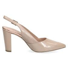 Load image into Gallery viewer, Caprice Leather Taupe Patent Pointed Toe High Heel Slingback Shoe - Boutique on the Green