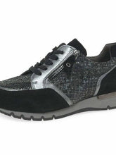 Load image into Gallery viewer, Wide Fit Suede & Snake Zip & Lace Up Trainer - Boutique on the Green
