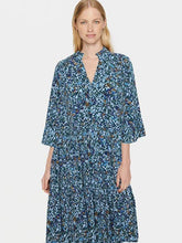 Load image into Gallery viewer, Saint Tropez EdaSZ Printed Elbow Fluted Sleeve Woven Tiered Hem Dress - Boutique on the Green