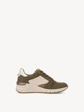 Load image into Gallery viewer, Tamaris Olive Combo Wedge Lace & Zip Up Trainer - Boutique on the Green